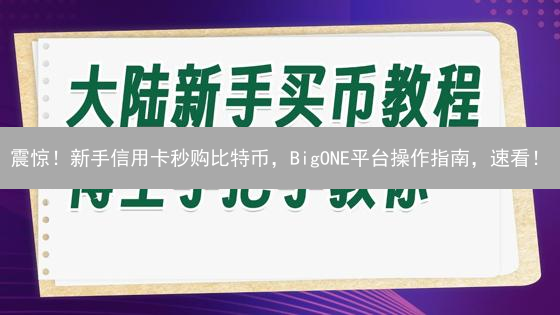震惊！新手信用卡秒购比特币，BigONE平台操作指南，速看！