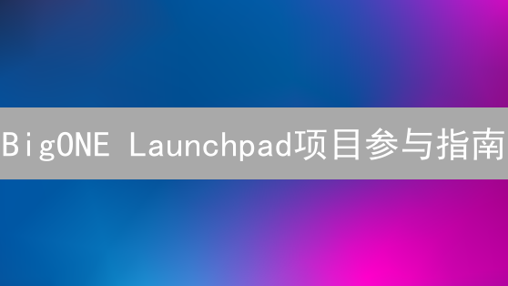 BigONE Launchpad项目参与指南：解锁加密新星的潜力