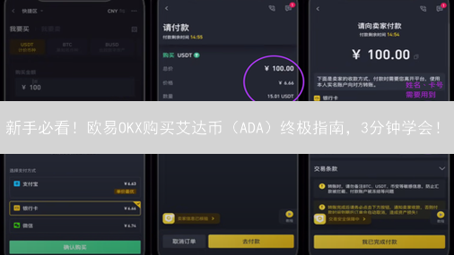 新手必看！欧易OKX购买艾达币（ADA）终极指南，3分钟学会！